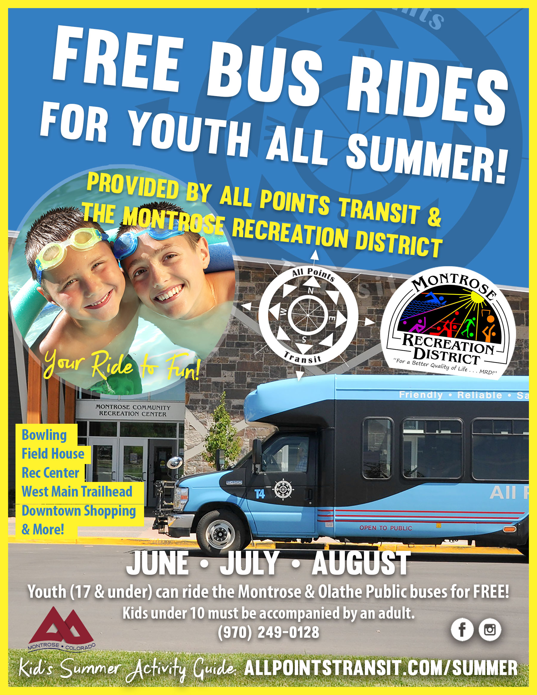 free public bus rides for kids during the summer in montrose