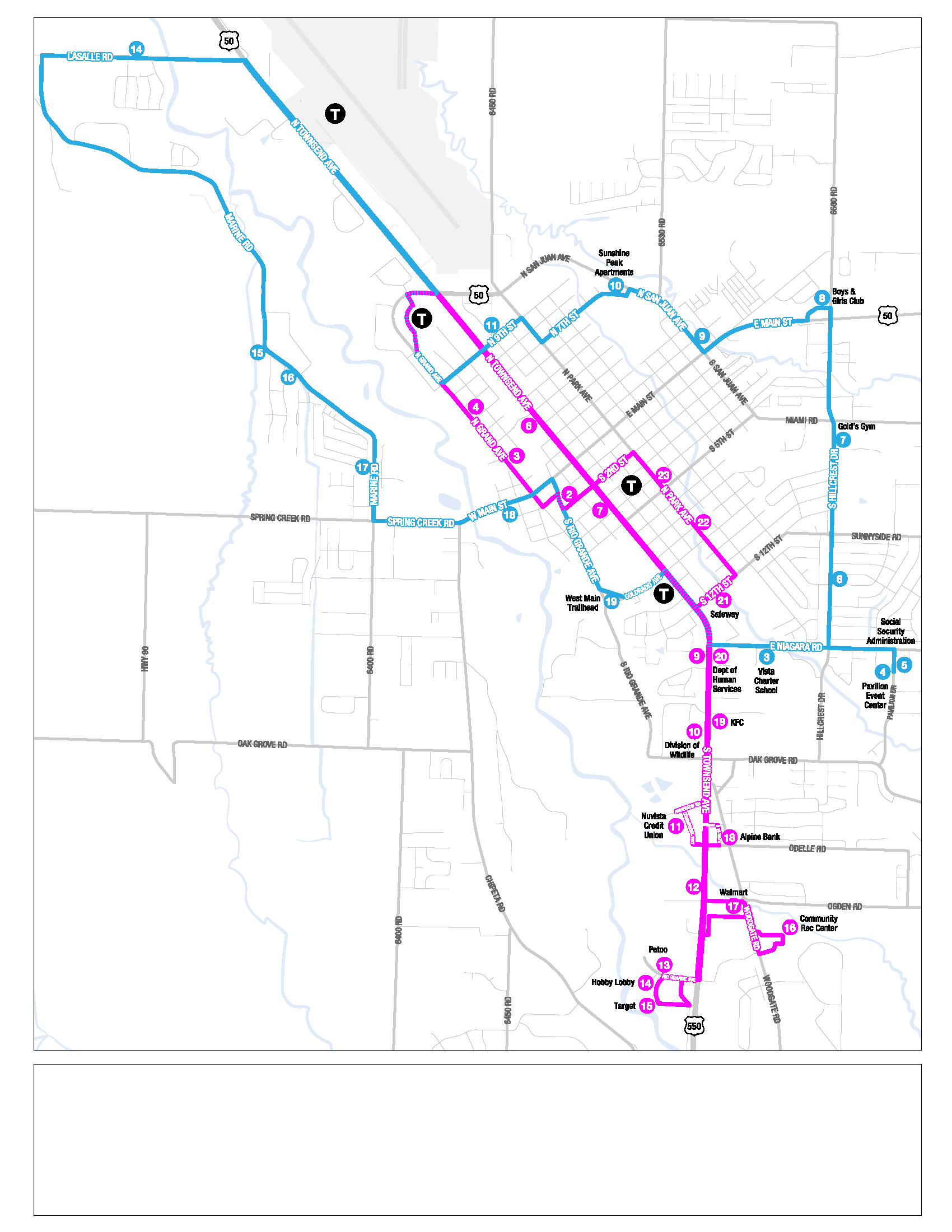 all points transit main street and townsend express public bus route map and schedule