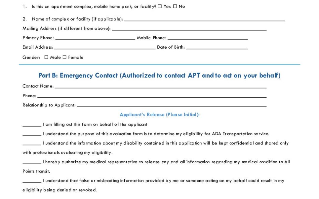 ADA Service Application | All Points Transit