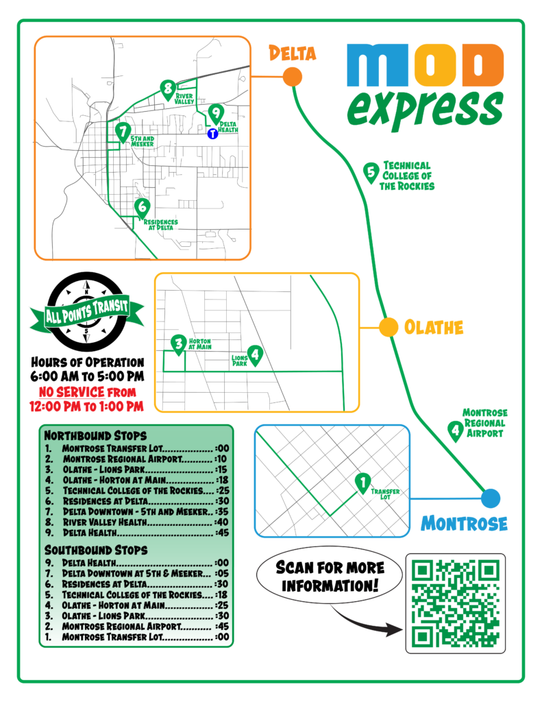 Mod Schedule Layout MOD Map and Schedule | All Points Transit